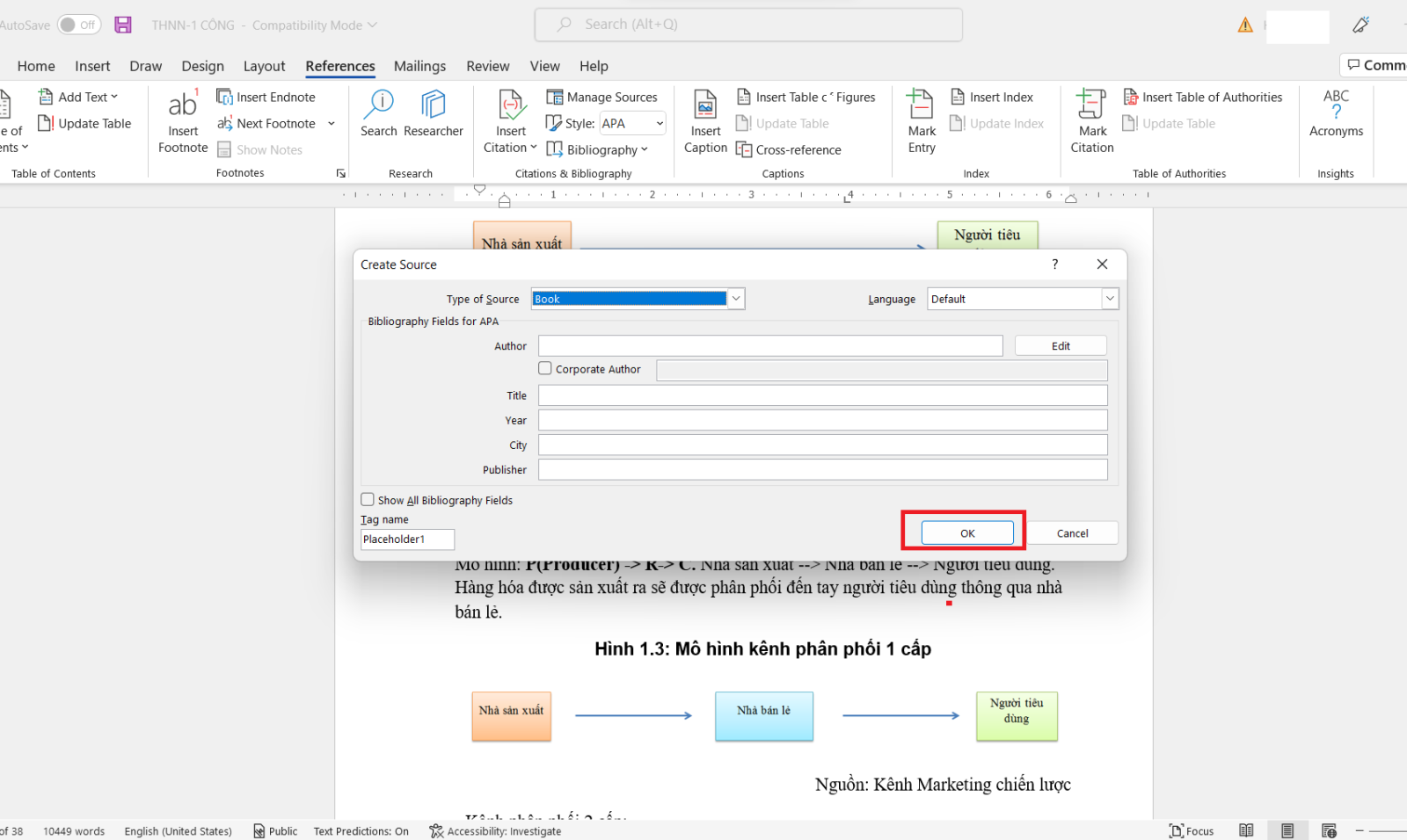 Cách ghi nguồn trích dẫn tài liệu tham khảo trong Word 2