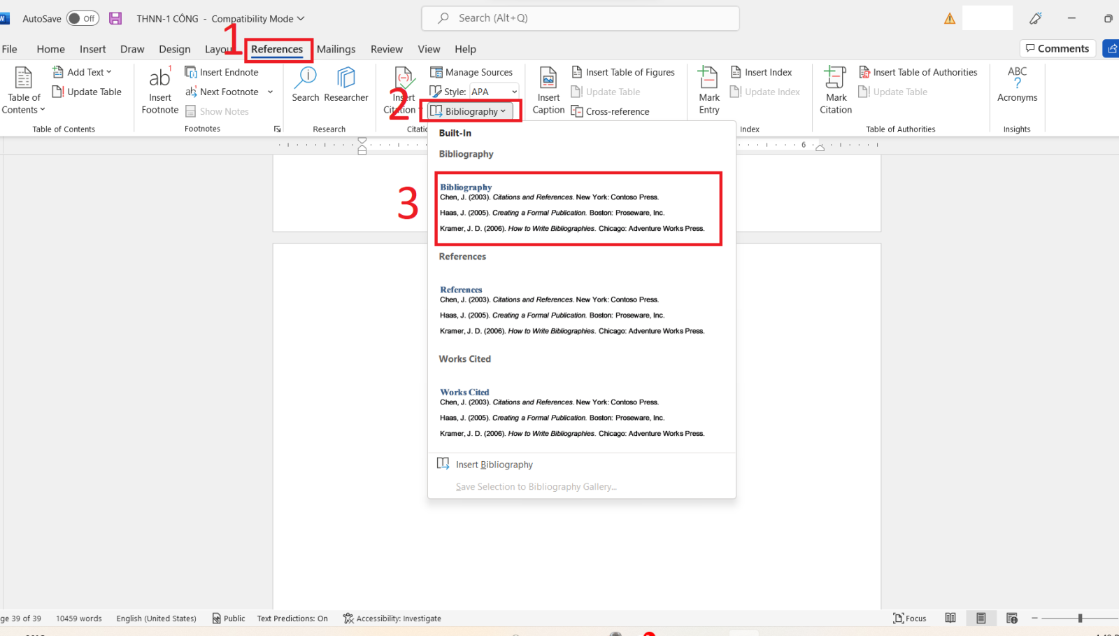 Cách tạo danh mục trích dẫn tài liệu trong Word 1