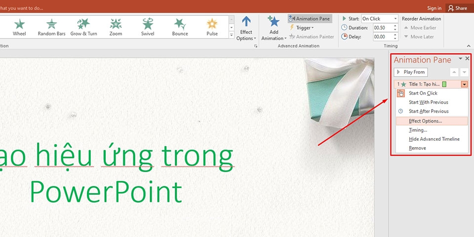 Tạo hiệu ứng trong PowerPoint - Ảnh 08
