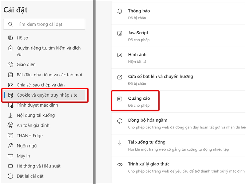 Nhấn vào Chặn quảng cáo