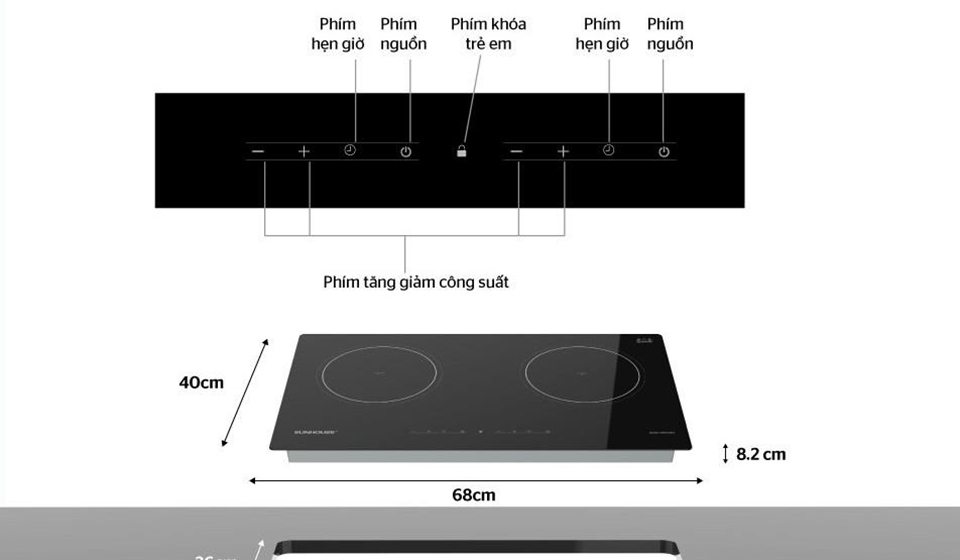 bếp điện từ đôi Sunhouse SHB9122MT- hình 3