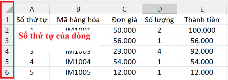 Cách thêm dòng trong Excel (1)