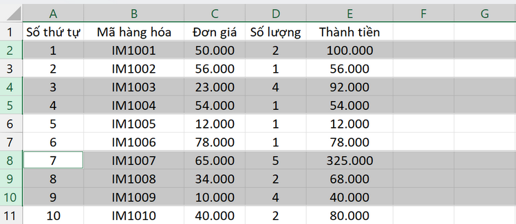 Cách thêm dòng trong Excel (11)