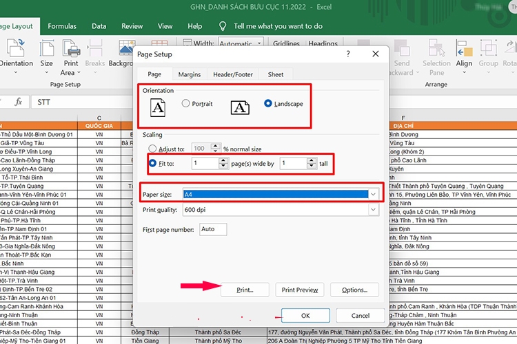 Cách in Excel vừa trang giấy A4 (Hình 3)
