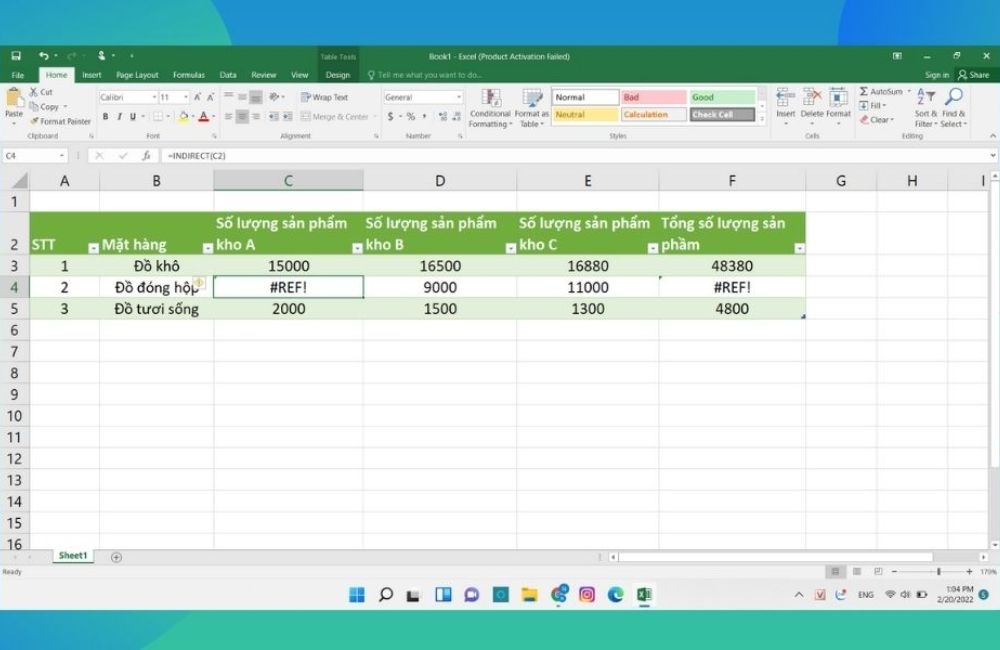 lỗi ref do tham chiếu đến hàm đóng INDIRECT