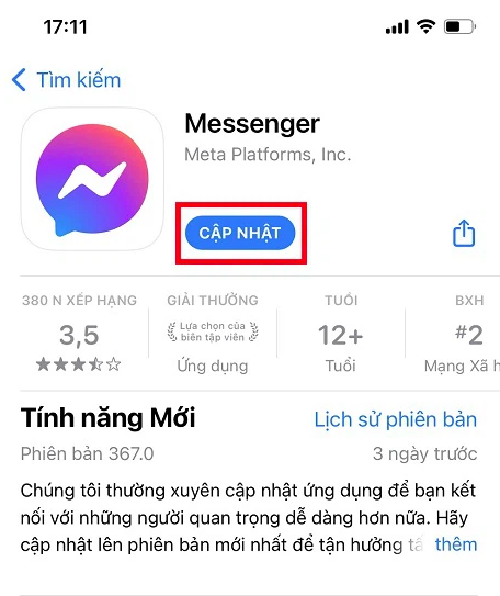 Cách khắc phục lỗi thông báo trên Messenger 1