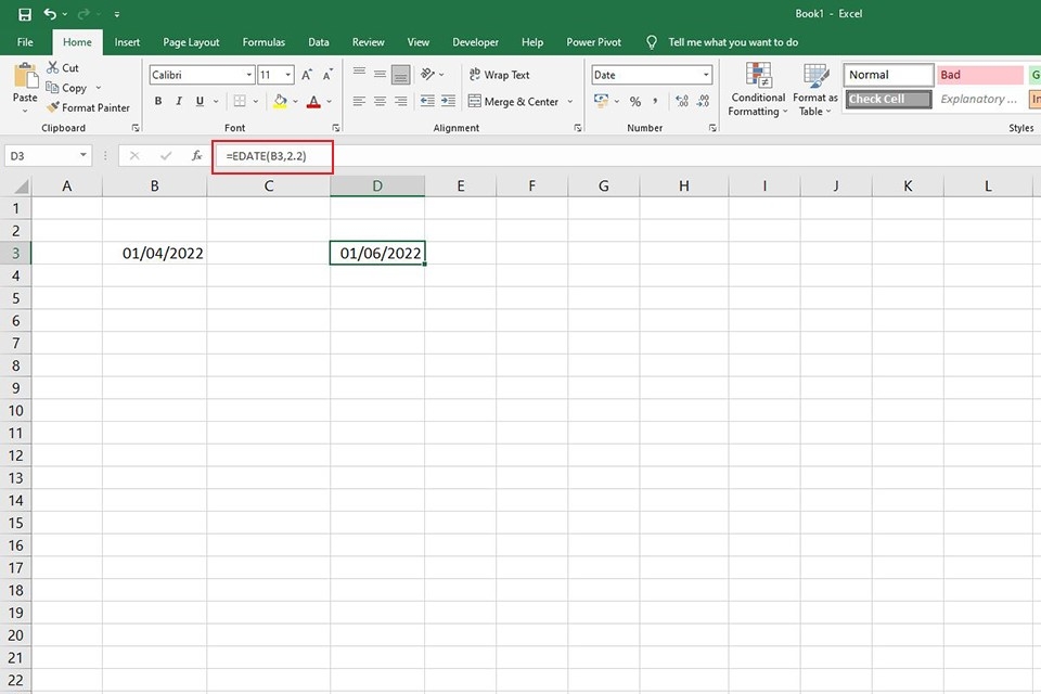 Lưu ý khi sử dụng hàm EDATE