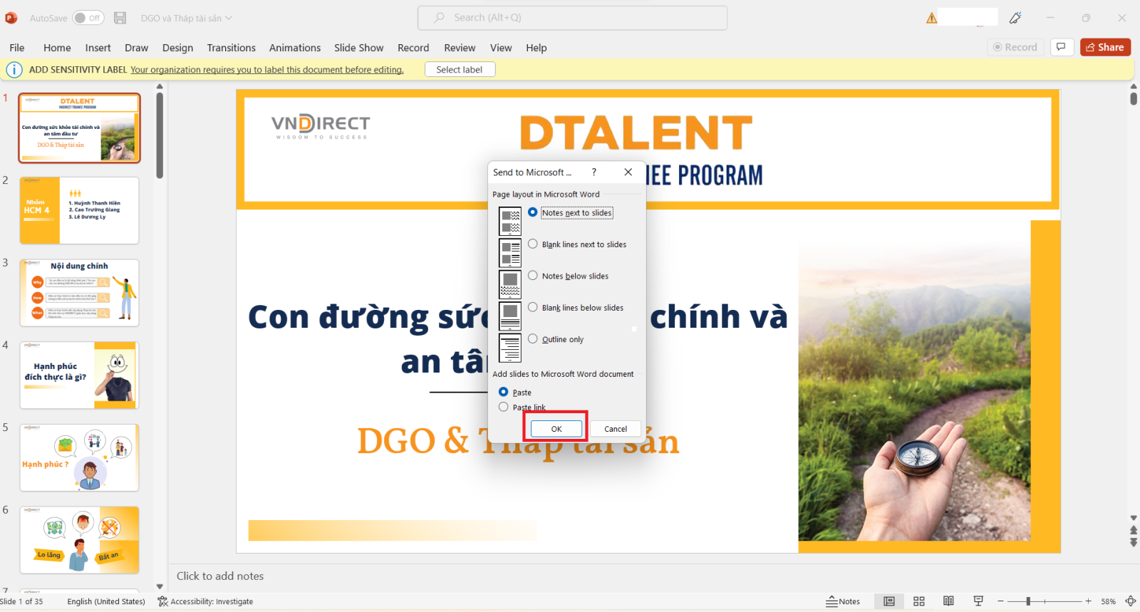 Cách chuyển nội dung từ PPT sang Word 3