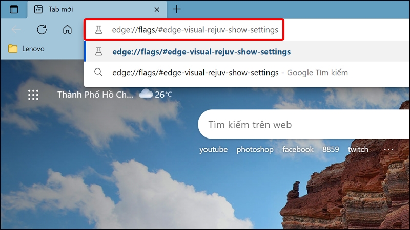 Dán liên kết và nhấn Enter