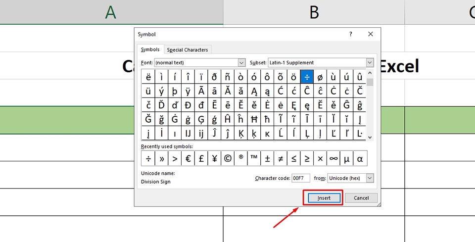 Chèn ký tự đặc biệt trong Excel - Ảnh 04