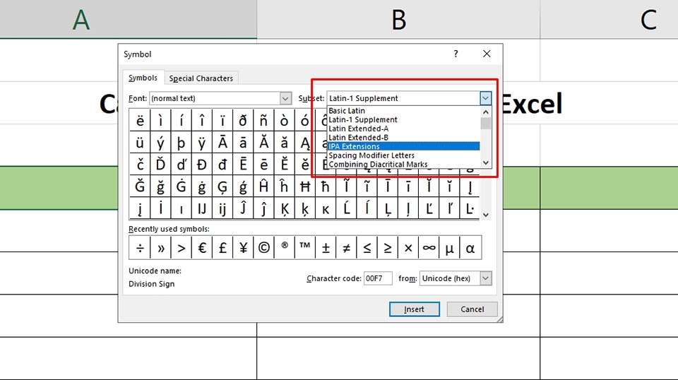 Chèn ký tự đặc biệt trong Excel - Ảnh 05