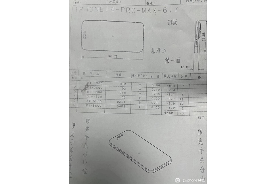 Sơ đồ thiết kế iPhone 14 Pro Max (ảnh 1)