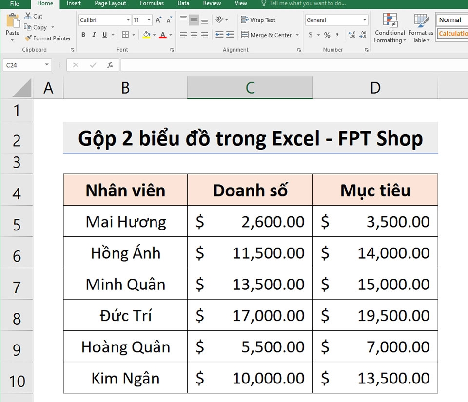 Gộp 2 biểu đồ trong Excel - Ảnh 01