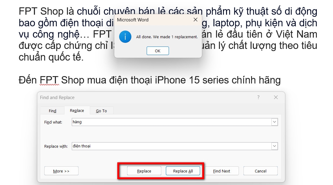 Bí quyết dò la và thay cho thế kể từ vô Word rất nhanh và tiện lợi ko thể bỏ lỡ (3)