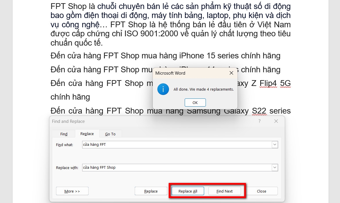 Bí quyết dò la và thay cho thế kể từ vô Word rất nhanh và tiện lợi ko thể bỏ lỡ (5)