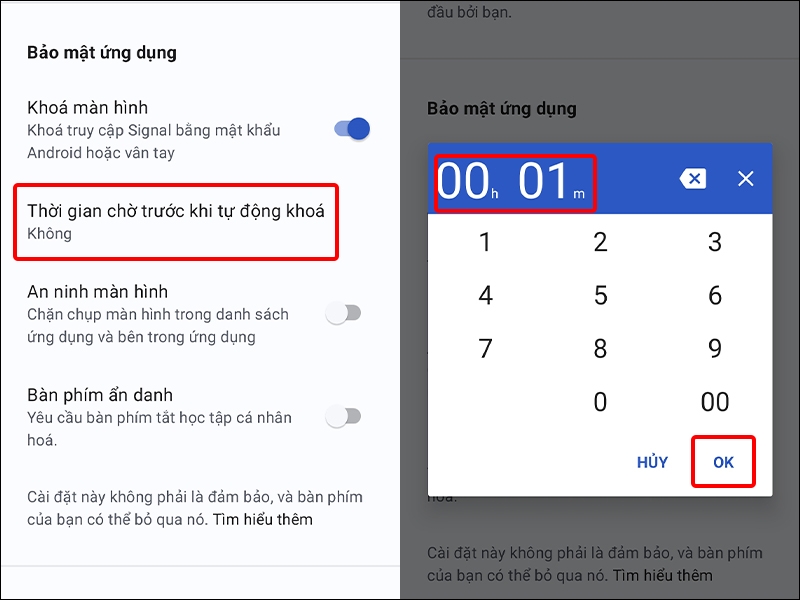Kích hoạt tính năng khóa màn hình ứng dụng Signal