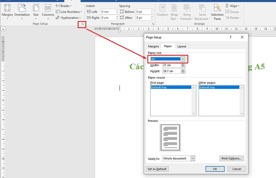 Chuyển khổ giấy từ A4 sang A5 - Ảnh 07 Chuyển khổ giấy từ A4 sang A5 - Ảnh 07
