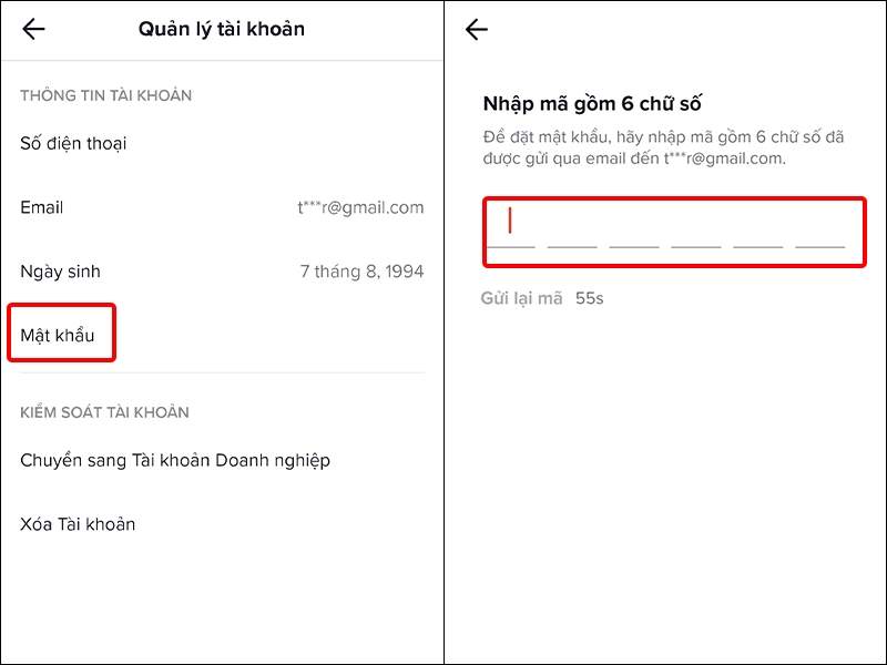 Cách thay đổi mật khẩu tài khoản TikTok
