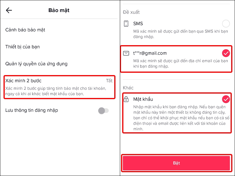 Cách bật xác minh 2 bước trên TikTok