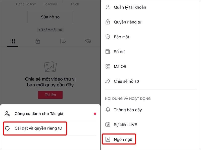 Cách thay đổi ngôn ngữ ứng dụng TikTok trên điện thoại