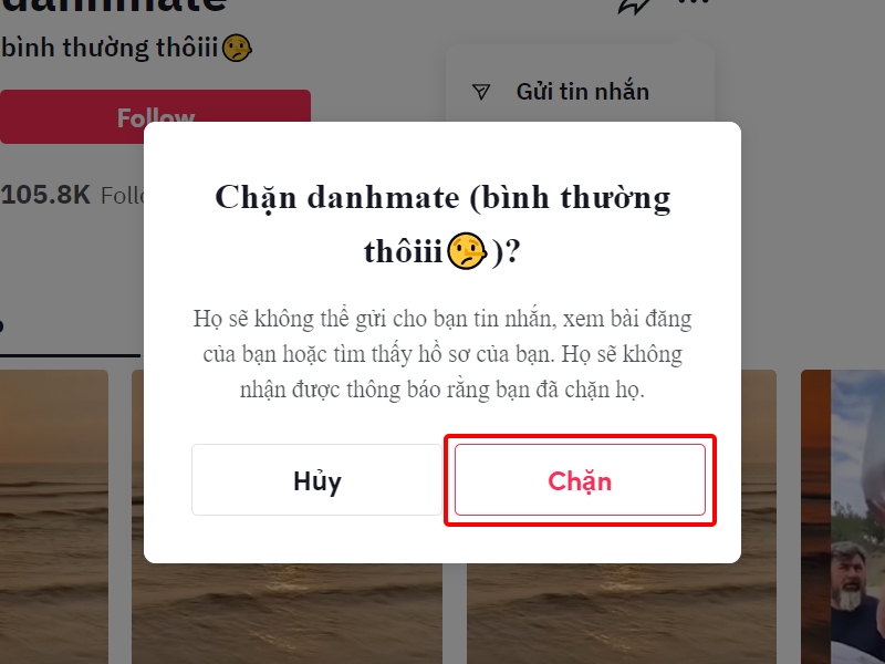 Hướng dẫn chặn người dùng TikTok