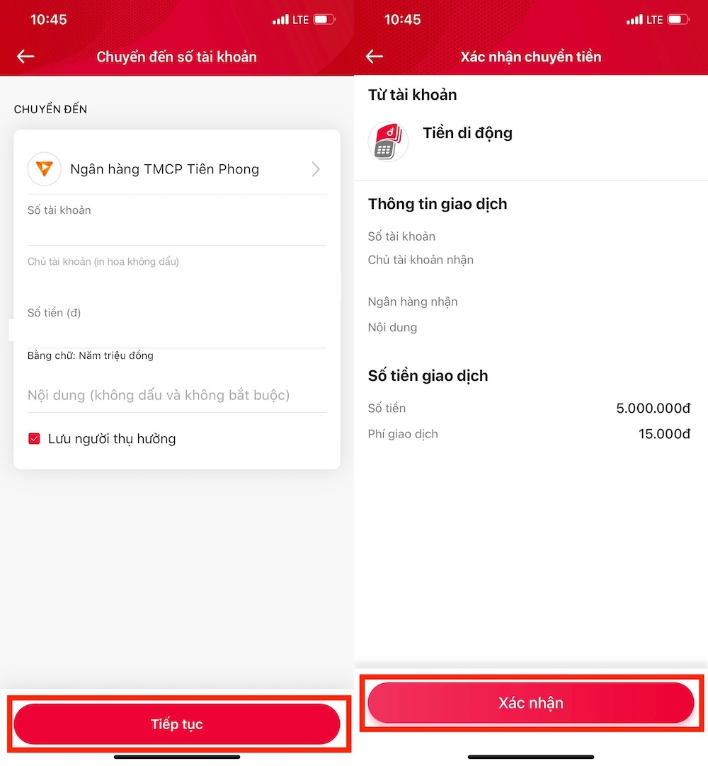 Các cách chuyển tiền Viettel Money 2