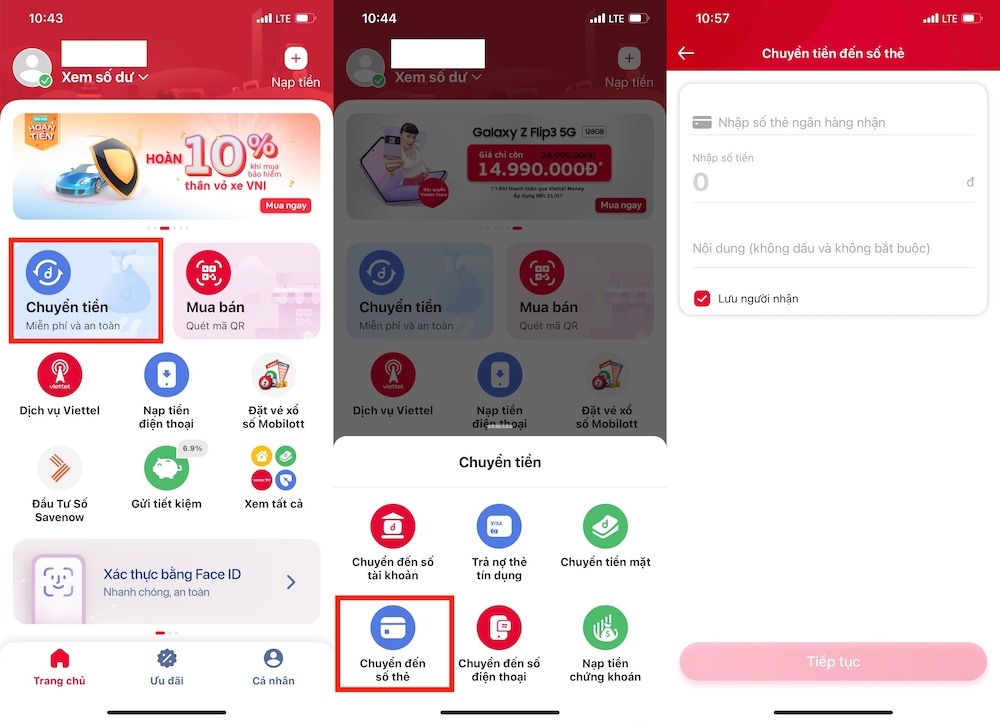 Các cách chuyển tiền Viettel Money 4