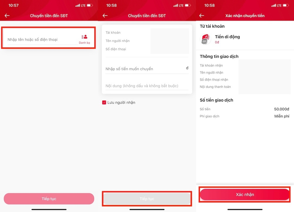 Các cách chuyển tiền Viettel Money 6