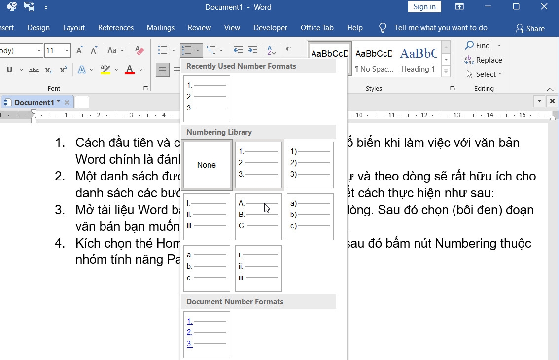 Hướng dẫn cách chèn dấu đầu dòng trong Word (8)