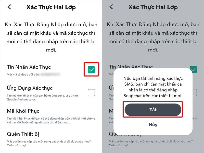 Cách bật xác thực hai lớp trên Snapchat