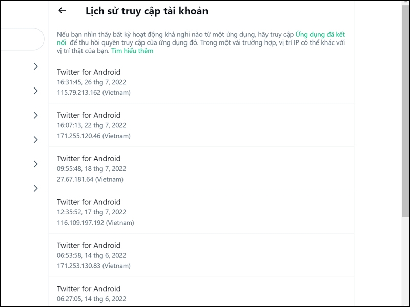 Cách xem lại lịch sử đăng nhập Twitter trên máy tính