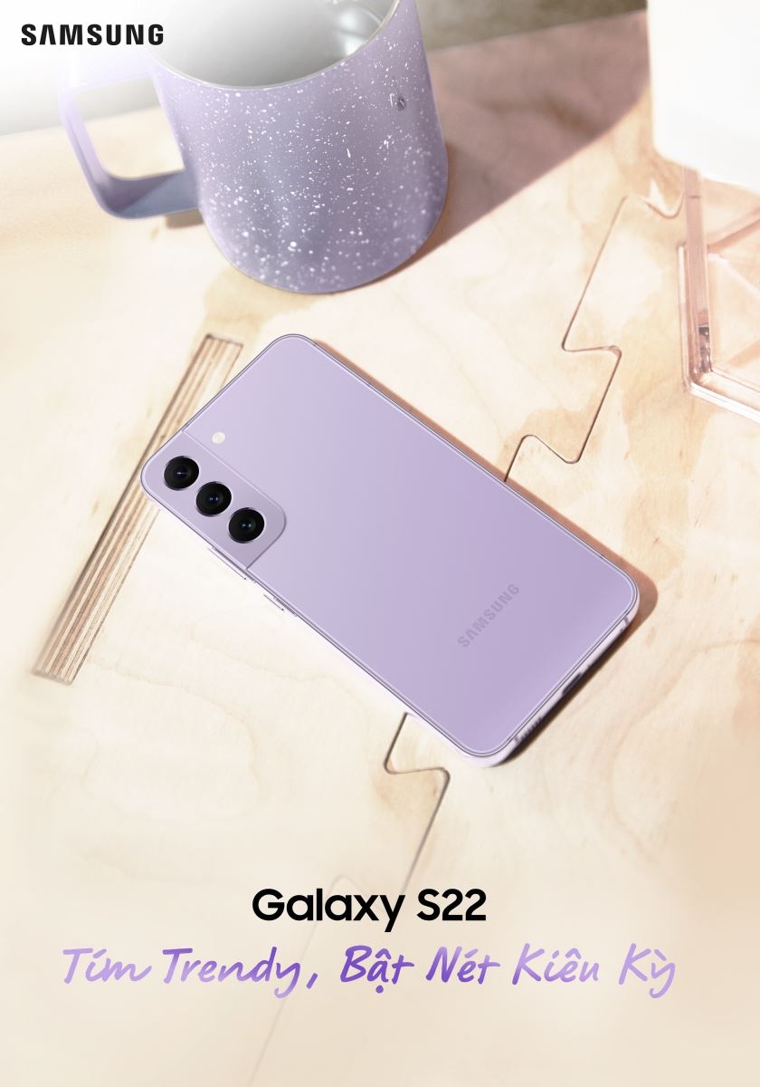 Samsung ra mắt Galaxy S22 phiên bản Tím trendy và sang chảnh
