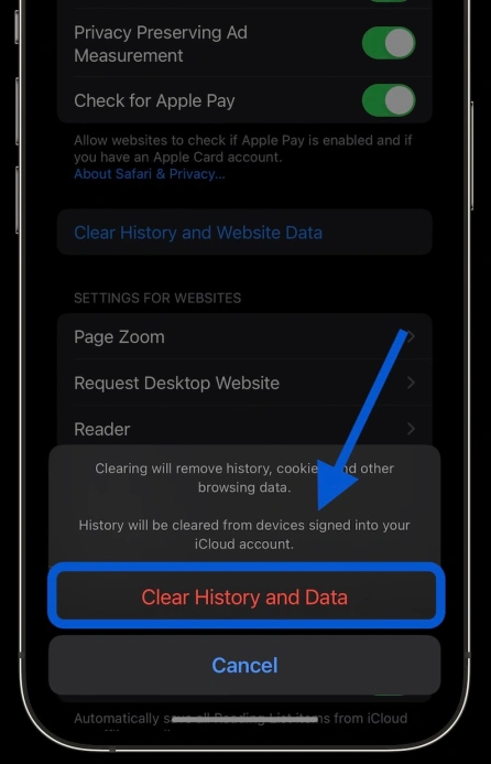Xóa bộ nhớ đệm của trình duyệt web Safari