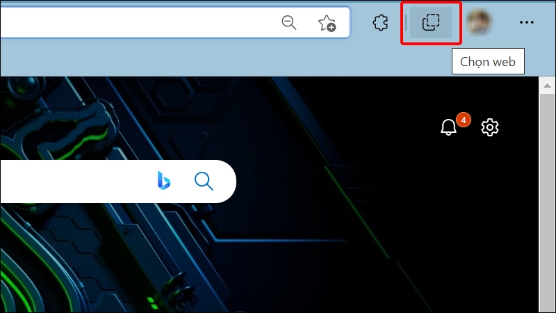 Hướng dẫn hiển thị nút Chọn web trong thanh công cụ