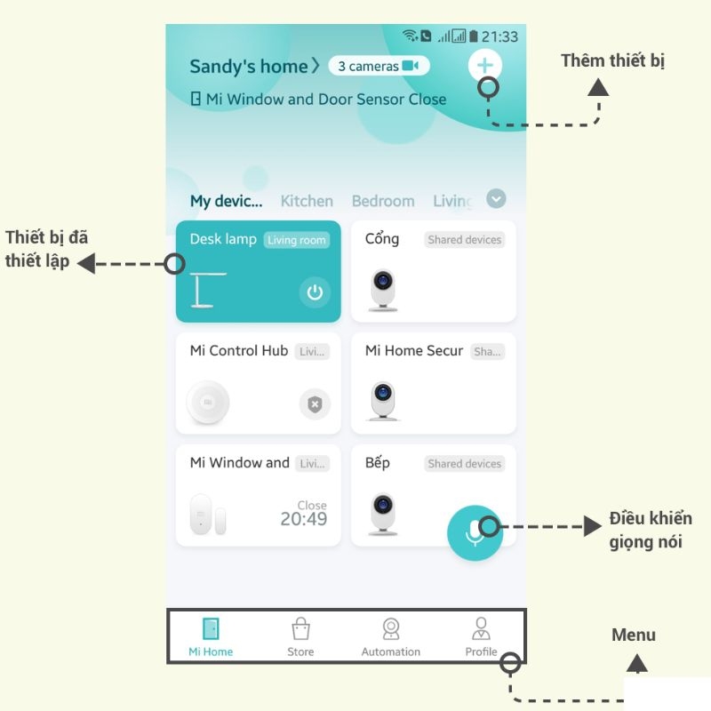 Tổng quan về giao diện hoạt động của Mi Home