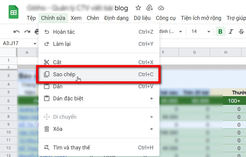 Hướng dẫn chèn bảng dữ liệu vào thư Gmail (2)