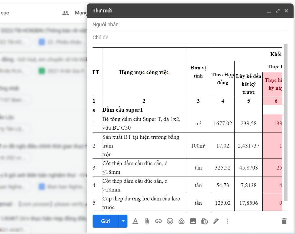 Hướng dẫn chèn bảng dữ liệu vào thư Gmail (4)
