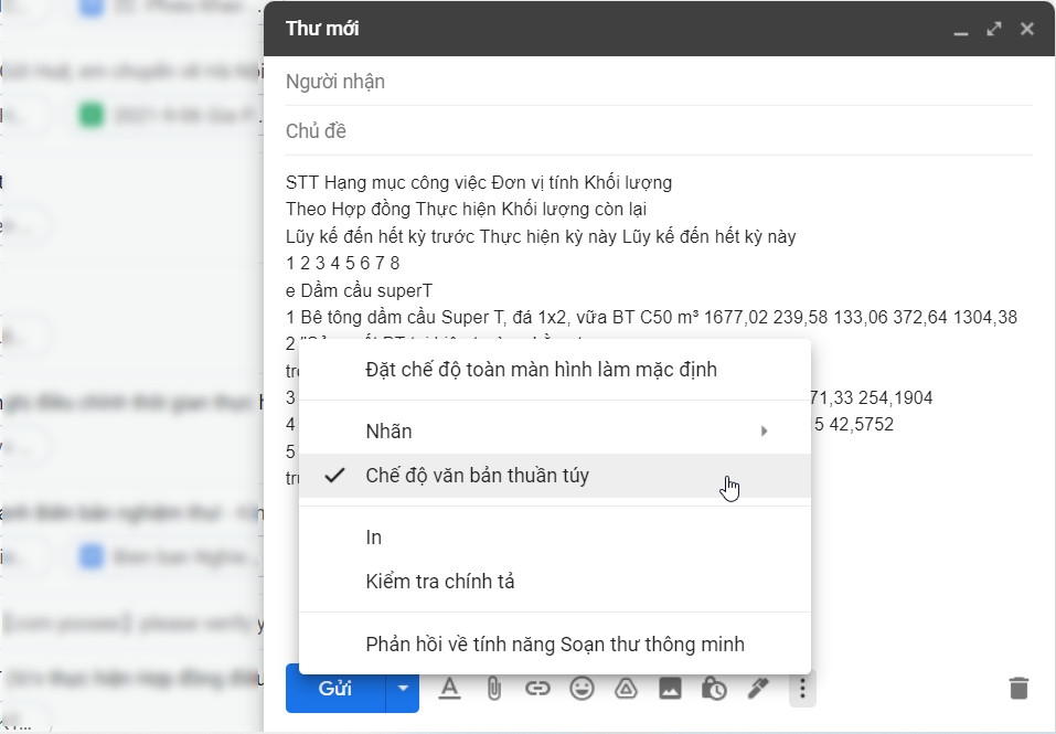 Hướng dẫn chèn bảng dữ liệu vào thư Gmail (5)