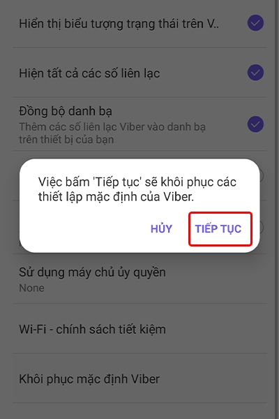 Cách khôi phục lại cài đặt ứng dụng Viber