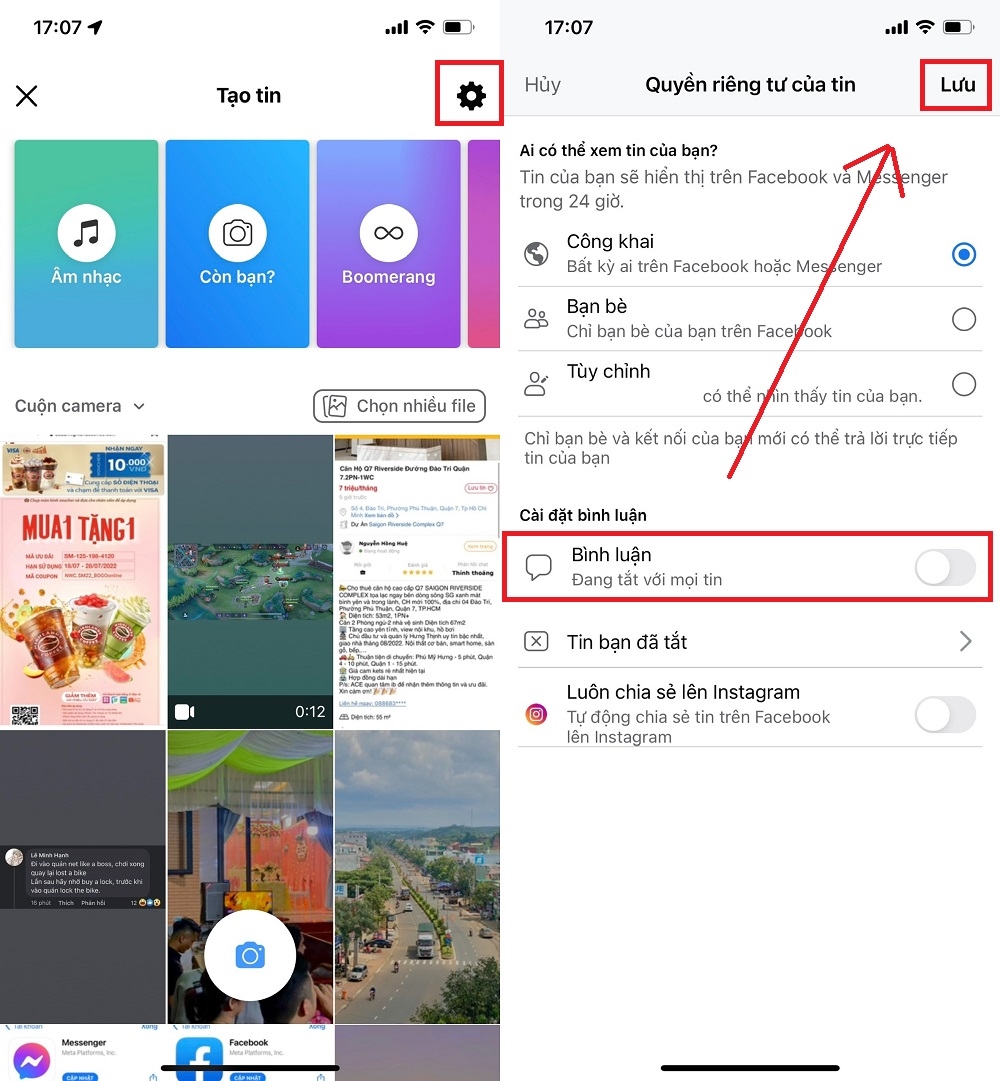 Khắc phục lỗi không bật được bình luận trên story Facebook 4