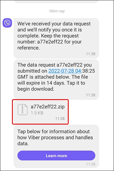 Hướng dẫn xuất toàn bộ dữ liệu cá nhân trên Viber