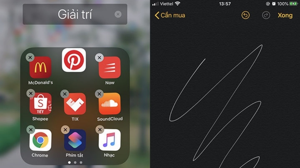 Kiểm tra cảm ứng màn hình bằng cách di chuyển biểu tượng app hoặc dùng app chú thích