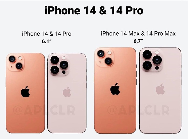 iPhone 14 Pro sẽ sở hữu cụm ba camera, còn iPhone 14 chỉ có camera kép đặt chéo