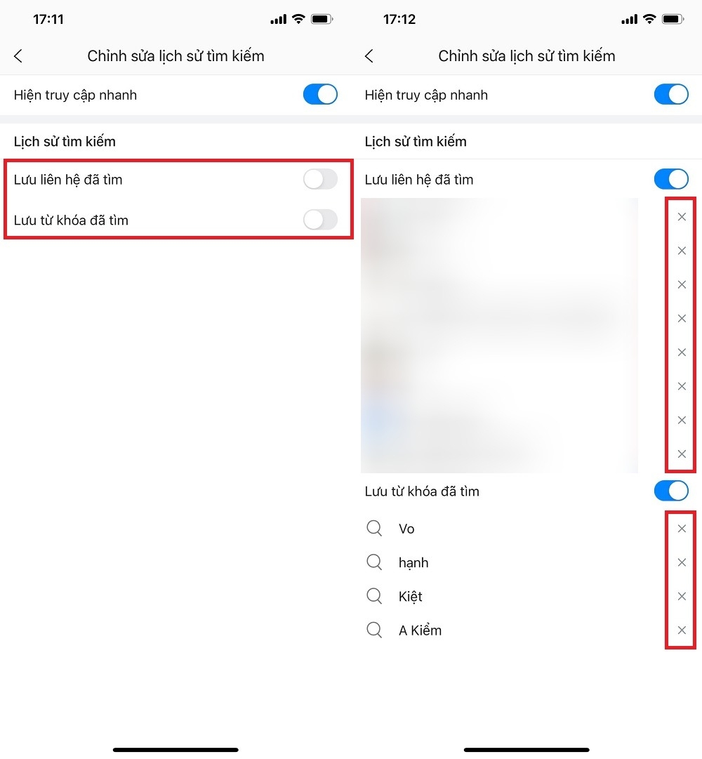 Cách xóa lịch sử tìm kiếm trên Zalo 3