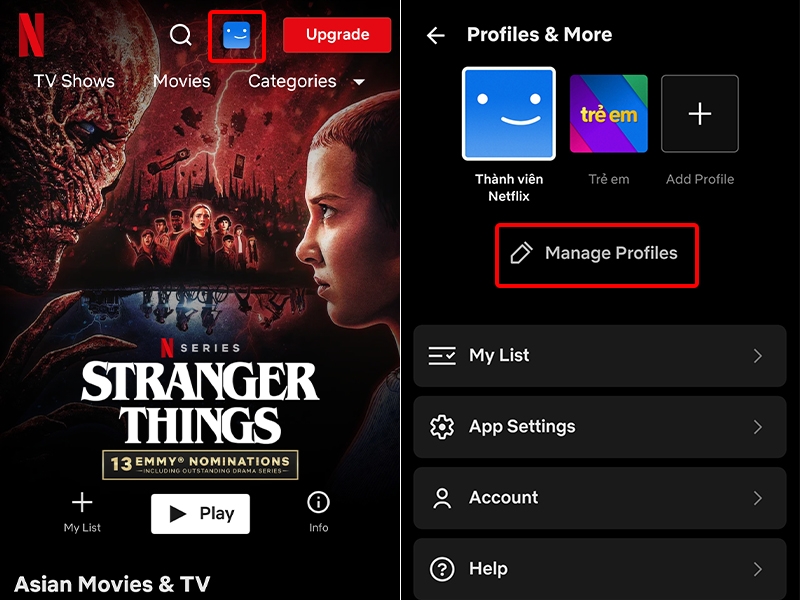 Cách thay đổi giao diện Netflix sang tiếng Việt bằng điện thoại