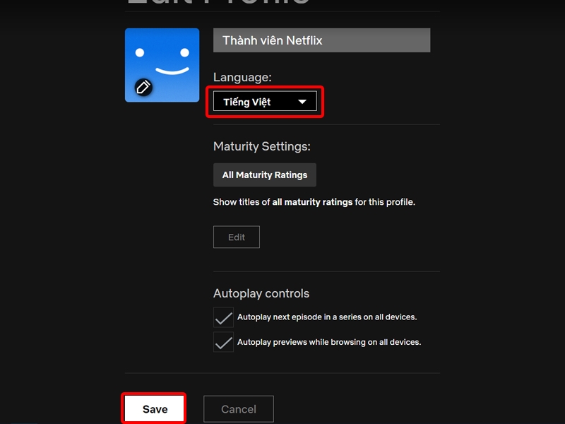 Cách thay đổi giao diện Netflix sang tiếng Việt bằng máy tính
