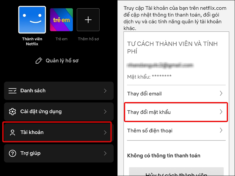Hướng dẫn thay đổi mật khẩu tài khoản Netflix trên điện thoại