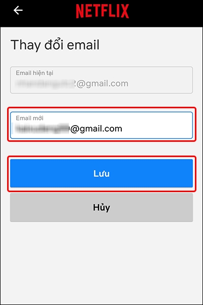Hướng dẫn thay đổi email trên Netflix bằng điện thoại