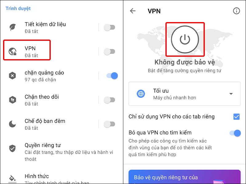Cách sử dụng VPN trên trình duyệt Opera