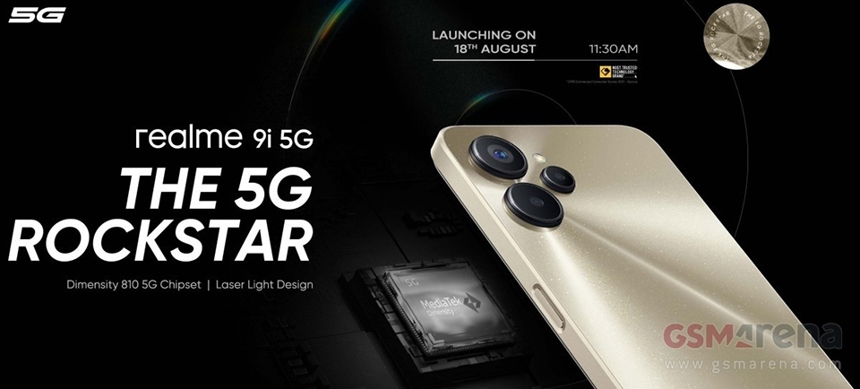 Realme 9i 5G lộ thiết kế và cấu hình chi tiết, ra mắt ngày 18/8 Realme 9i 5G lộ thiết kế và cấu hình chi tiết, ra mắt ngày 18/8